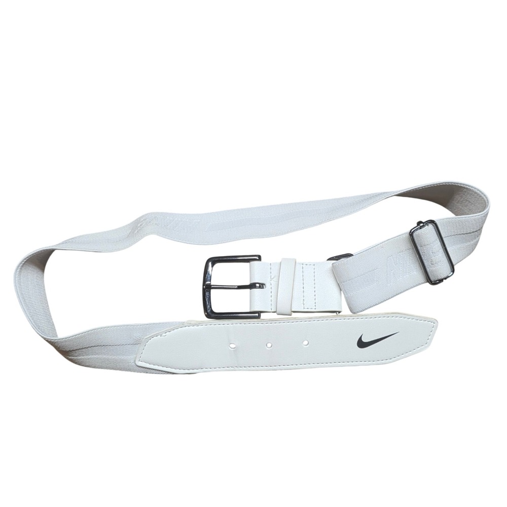 Nike Youth White Stretch Web Golf Belt Adjustable Swoosh Log Sport‎ White